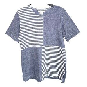 Cathy Daniels Blue Colorblock Short Sleeve Shirt Small